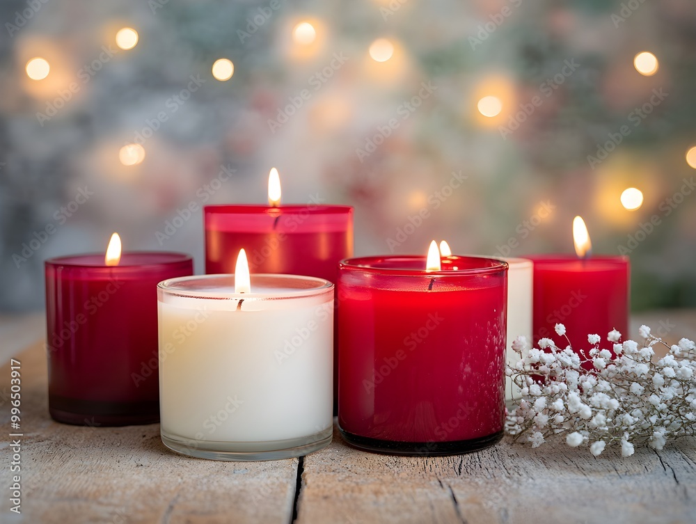 Aufkleber Warm Candlelight with Soft Background Bokeh Effect