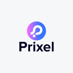 Modern P lettermark logo design template. P tech logo symbol