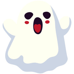 cute halloween gost illustration for card website, application, printing, document, poster design, etc.