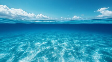 A serene underwater scene showcasing vibrant turquoise water and gentle waves, perfect for tranquil and refreshing visuals.