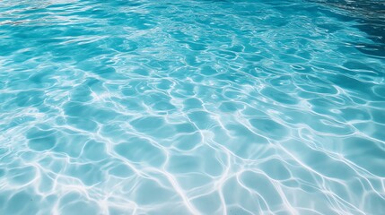 Obraz premium A serene view of shimmering water ripples, showcasing crystal-clear reflections in vibrant shades of blue and turquoise.