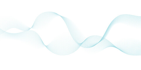 Blue color wave line abstract background design.  Energy waves technology concept design for business, presentation, banner.
