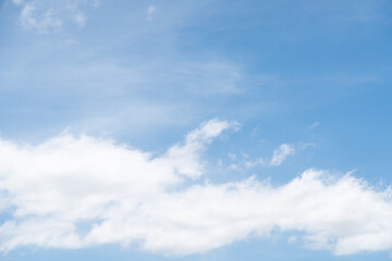 Clear blue color sky with white cloud background