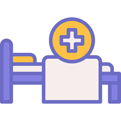 Multicolored medicine icon flat