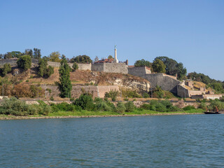 Europe, Serbia, Belgrade, Old Kalemegdan fortress of Belgrade on the rivers Sava and Danube, New Belgrade