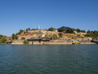 Europe, Serbia, Belgrade, Old Kalemegdan fortress of Belgrade on the rivers Sava and Danube, New Belgrade