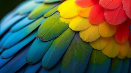Fototapeta premium Vibrant and Detailed Close-up Parrot’s Macaw Feathers