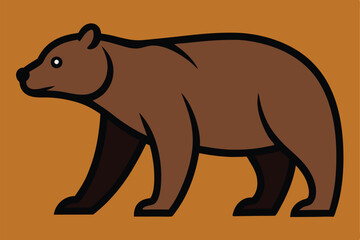 Solid color Marsican Brown Bear animal vector design