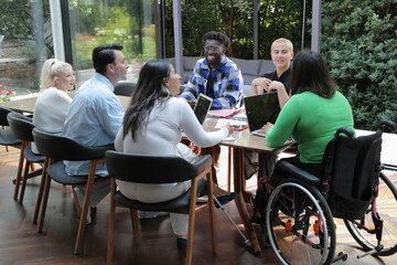 Business people having team meeting