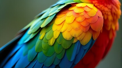 Fototapeta premium Vibrant and Detailed Close-up Parrot’s Macaw Feathers