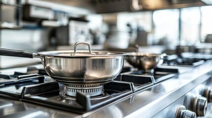 Professional kitchen in restaurant. Modern equipment and devices. Empty kitchen