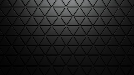 Fototapeta premium A dark wall of triangles. Black 3D rendering background.