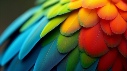 Fototapeta premium Vibrant and Detailed Close-up Parrot’s Macaw Feathers