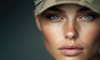 Portrait of a Young Female Soldier