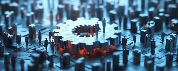 Corporate leaders, integrating cuttingedge technology into business strategy, 3D illustration