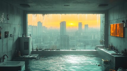 Flooded Cityscape Apartment