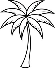 Palm tree vector art silhouette style with a white background.