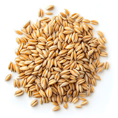 Pile of expanded wheat isolated on white background