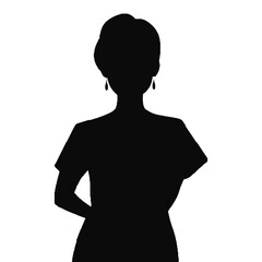 Silhouette of a Nurse Side Profile Isolated on White Background – Vector Illustration