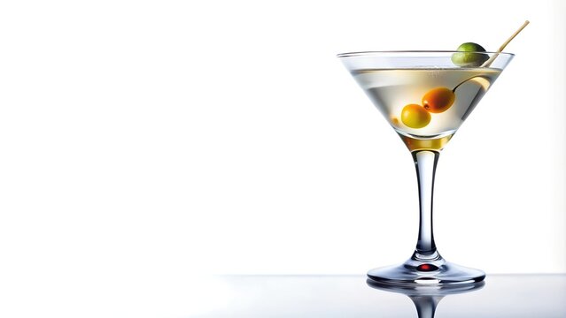 martini cocktail on white background