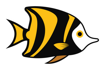 Solid color Masked Angelfish animal vector design