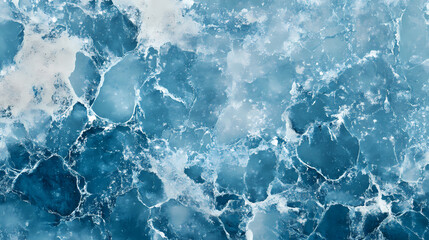Fototapeta premium Icy blue and white marble texture resembling a frozen lake surface. Frozen Lake. Illustration