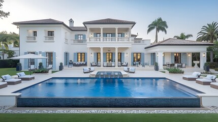 Obraz premium Luxury Villa with Swimming Pool and Patio