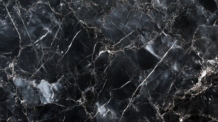 Textured black marble with striking white veining, perfect for interior design and luxury decor.