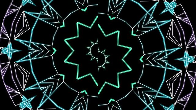 Luxurious caleidoscope circle colourful simple anda modern line art motion graphics for aesthetic intro commercial ads