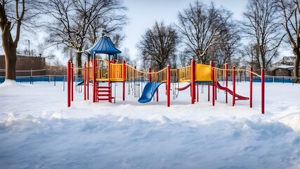 playground with winter