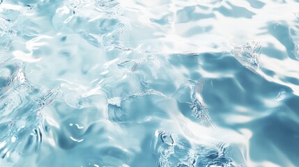 Naklejka premium Close-up of serene turquoise water surface with gentle ripples and reflections.