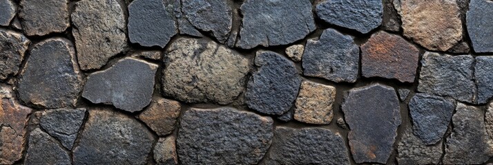 Fototapeta premium Cobblestone street texture, with uneven stones and weathered surfaces