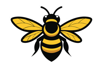 Solid color Mason Bee flying animal vector design