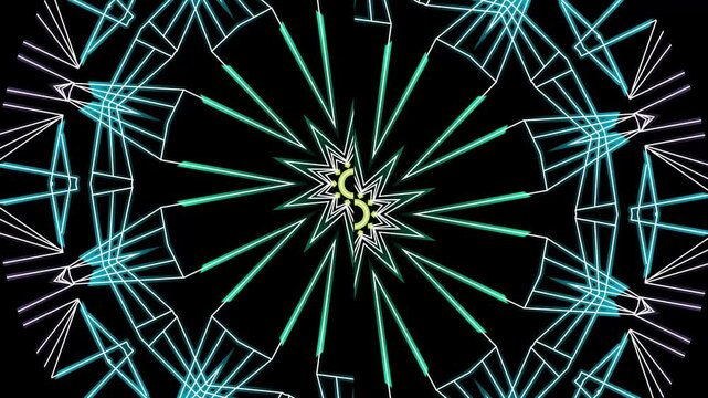 Luxurious caleidoscope circle colourful simple anda modern line art motion graphics for aesthetic intro commercial ads