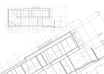 Floor plan designed building on the drawing.