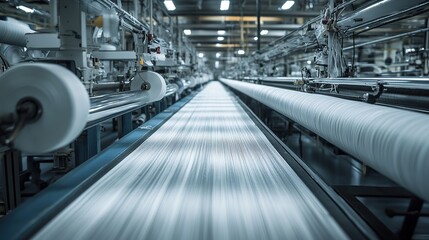 Factory production line at a textile factory