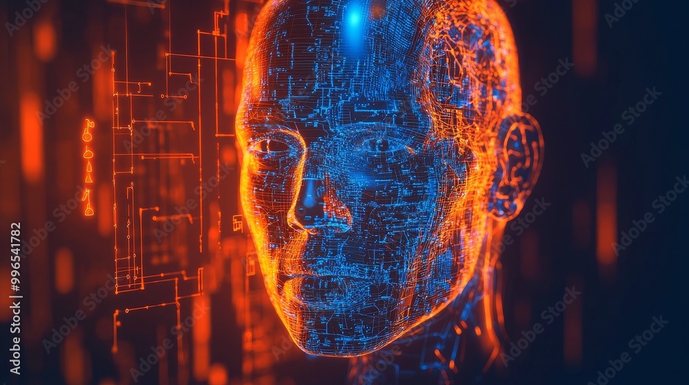 Poster illustration of a machine learning process depicting stock, deep data mining, and machine learning a