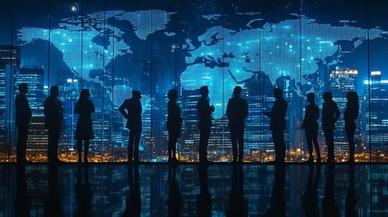 Business leaders discussing market dynamics in different regions, digital tools and global focus Regional markets, global business strategy