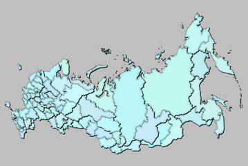 Map of Russia with states isolated
