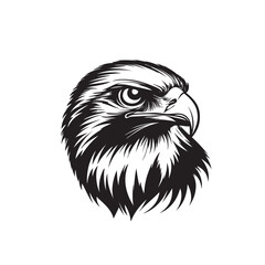 Hand drawn eagle head emblem set. Mascot bird collection. Predator logo illustration isolated on white