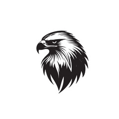 Hand drawn eagle head emblem set. Mascot bird collection. Predator logo illustration isolated on white