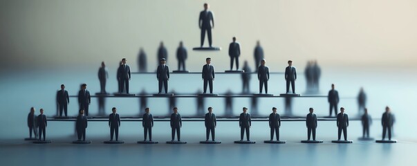 Corporate hierarchy, chain of command represented visually, 3D illustration