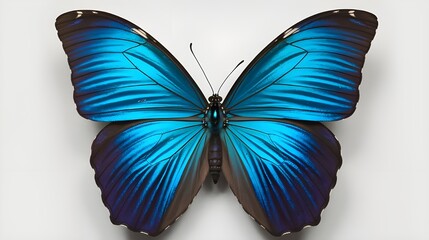 Fototapeta premium Blue Morpho Butterfly Wings Isolated on White Background