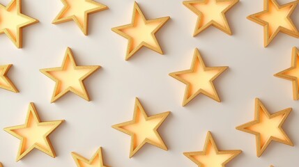 Obraz premium Star shapes arranged on a light background, pattern design.