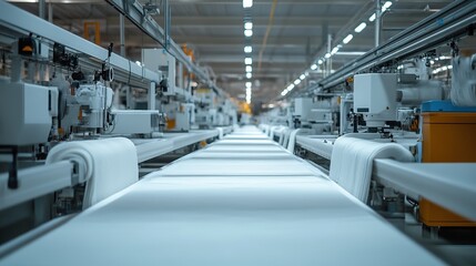 Factory production line at a textile factory