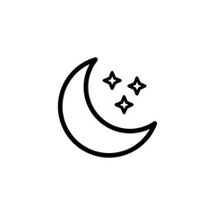 Moon icon vector. Night symbol. Moon with stars.