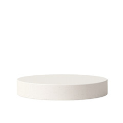 White circular platform with a subtle stone texture. Ideal for product displays or minimalist design presentations. Isolated on transparent background, png.