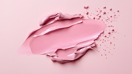 Cosmetic Cream Brushed on Pink Background, Abstract Image, Texture, Pattern Background, Wallpaper, Cover and Screen of Smartphone, PC, Laptop, 9:16 and 16:9 Format