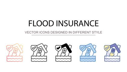 Flood Insurance icon design with white background stock illustration