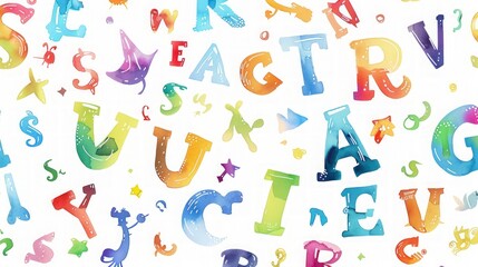 Colorful alphabet with the letters pattern